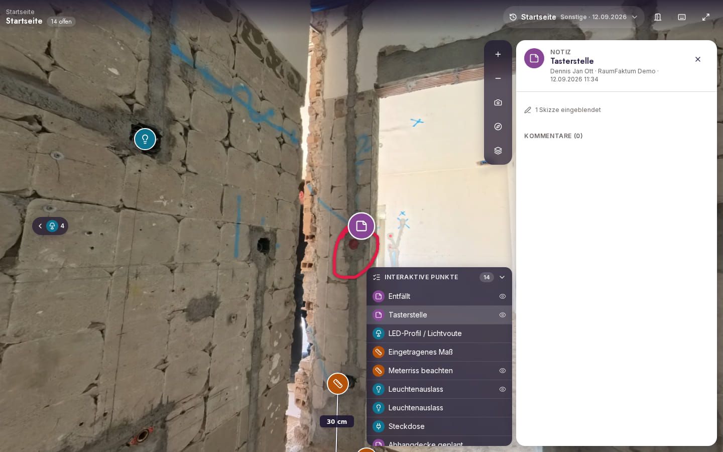 Notiz im Panorama